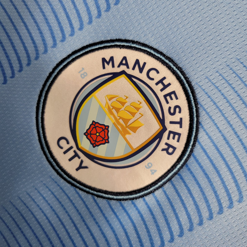 Camisa Manchester City - 23/24 Home 1 - Manga Longa