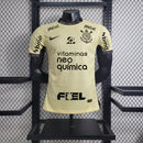 Camisa Corinthians Bege 23/24 Home 3 + Patrocínios Versão Jogador