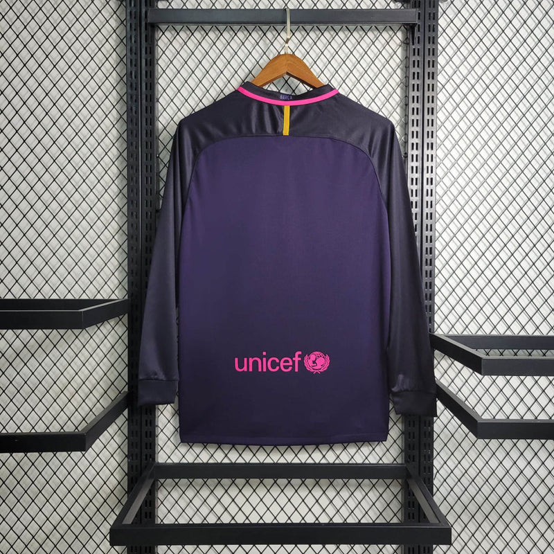 Camisa Barcelona RETRÔ 16/17 Home 2 Manga Longa