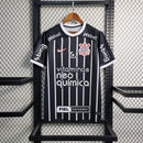 Camisa Corinthians 23/24 Preta Listrada Com Patrocínios