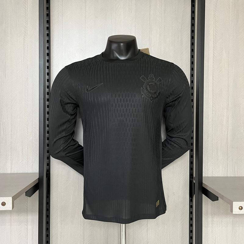 Camisa Corinthians All Black 24/25 Home 2 - Versão Jogador de Manga Longa
