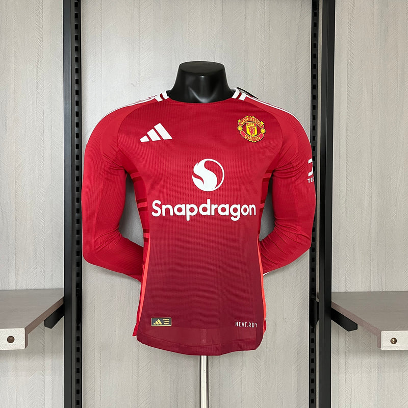 Camisa Manchester United Versão Jogador de Manga Longa - 24/25 Home 1