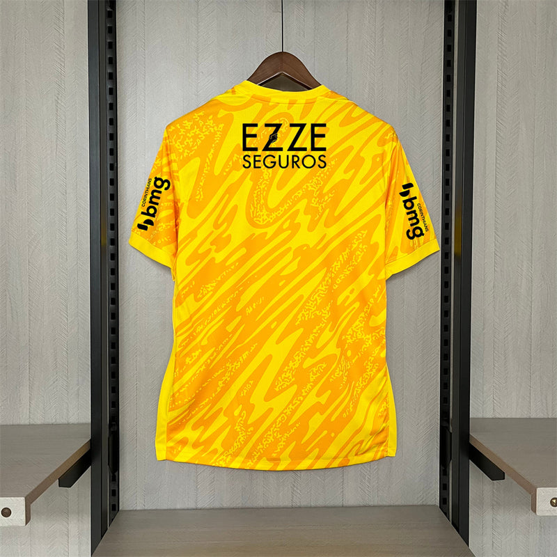 Camisa Corinthians Amarelo 24/25 Goleiro + Patrocínios