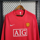Camisa Manchester United 07/08 Retro Jogador Manga Longa