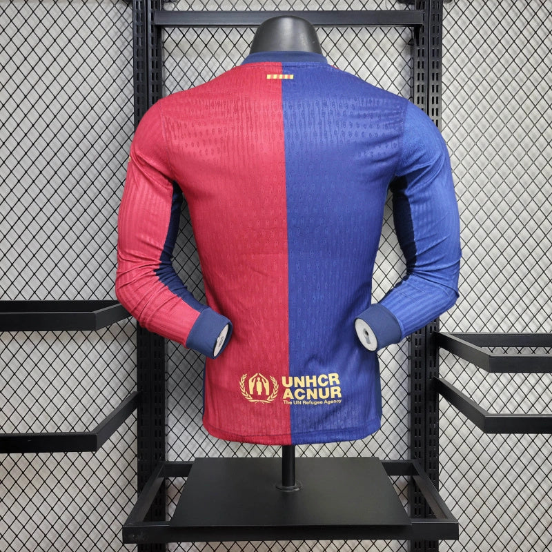 Camisa Barcelona 25/26 Home 1 - Versão Jogador de Manga Longa