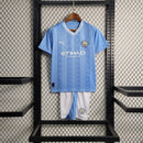 Conjunto Infantil Manchester City I - 2023/24 Azul