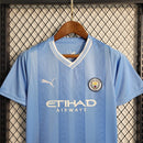 Conjunto Infantil Manchester City I - 2023/24 Azul