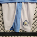 Conjunto Infantil Manchester City I - 2023/24 Azul